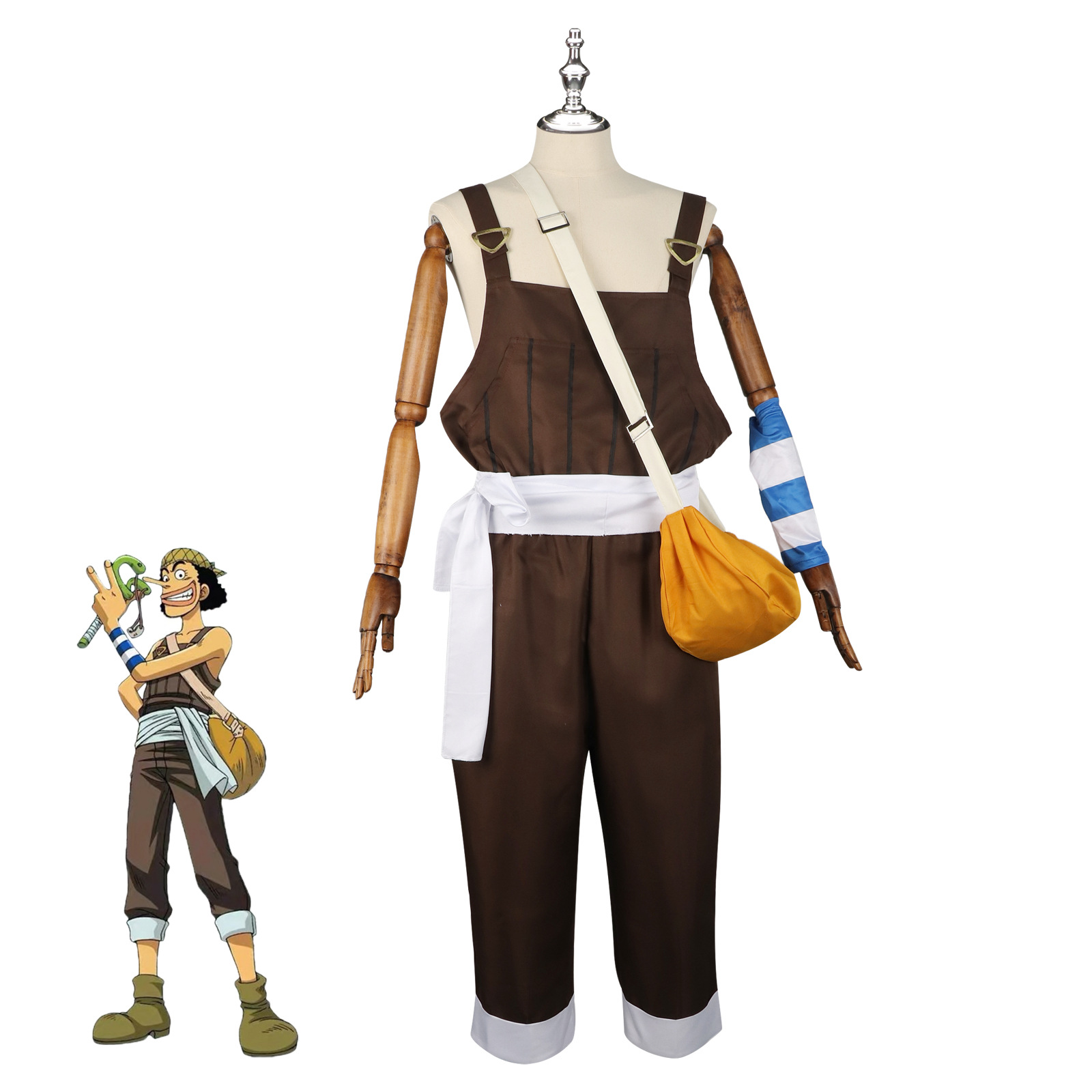 Men'S Accessories With Suits - Anime UUsopp Cosplay Kostüm Kahverengi Tulum