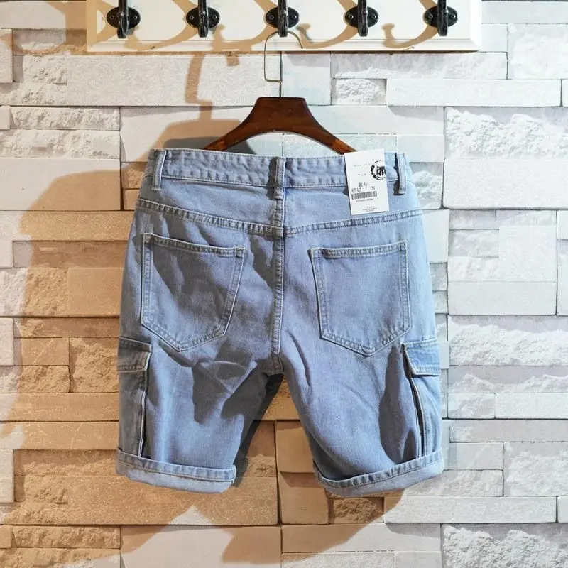 Men'S Accessories For Jeans - Gevşek Düz kısa kot pantolon Erkekler