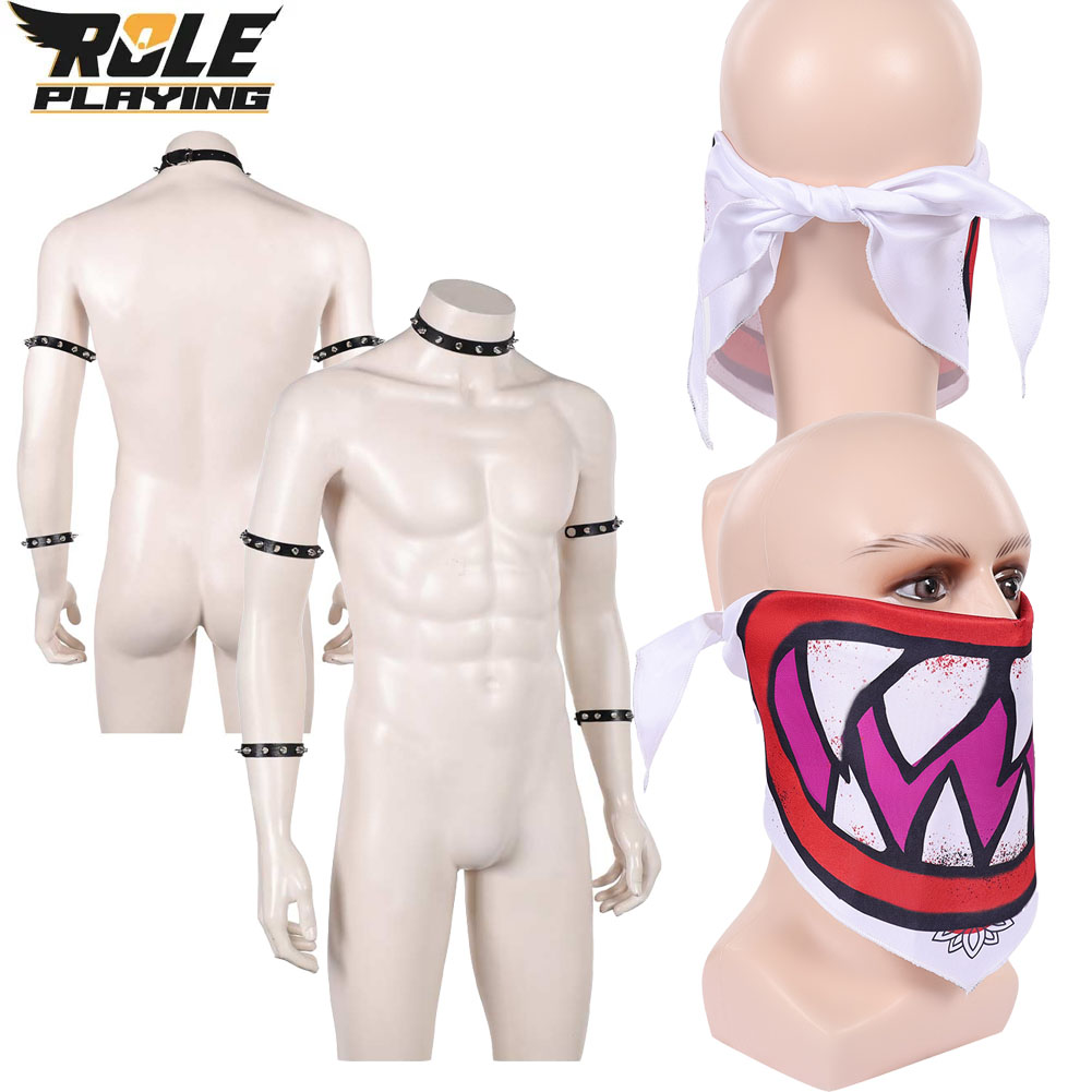Men Accessories Style - Bowser Jr Cosplay Eşarp Maskesi Bilezik