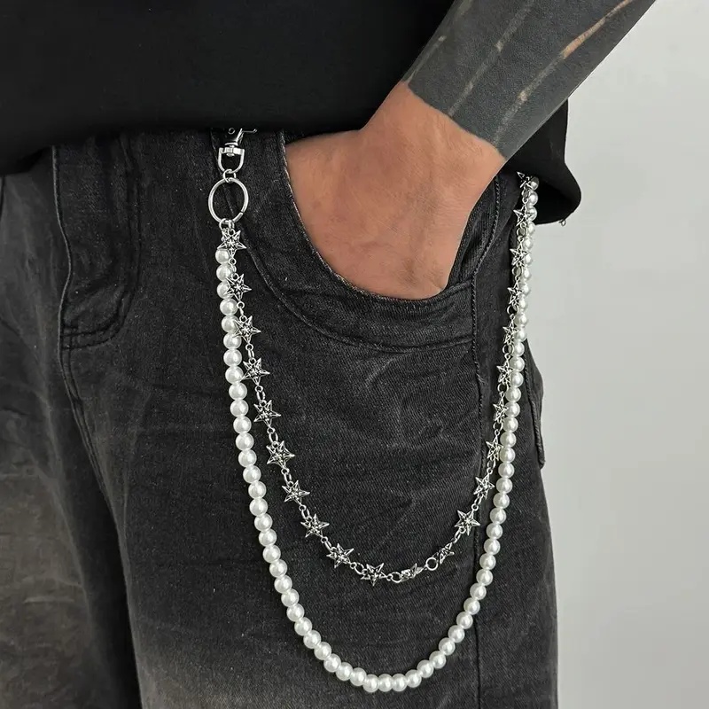 Men'S Accessories For Jeans - Salircon Vintage Punk Metal Pentagram Pantolon