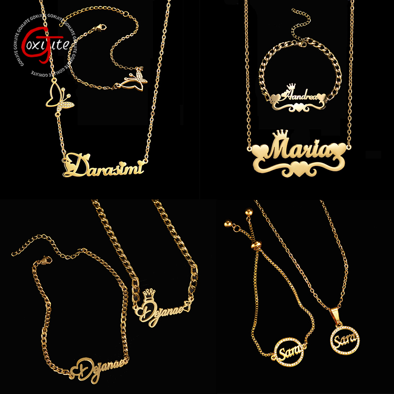 Mens Accessories Style - Goxijite Özelleştirmek Adı Kolye Bir Set