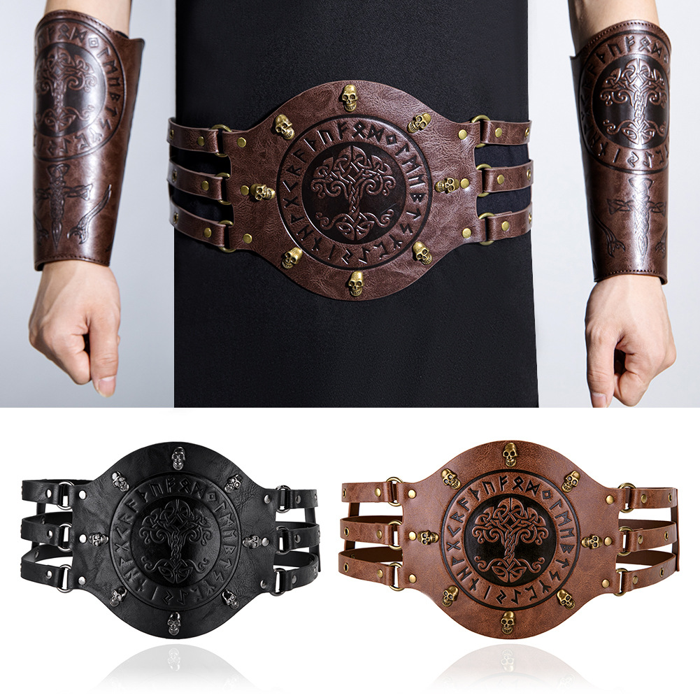 Men Accessories Style - Ortaçağ geniş korse kemeri, Viking korsan