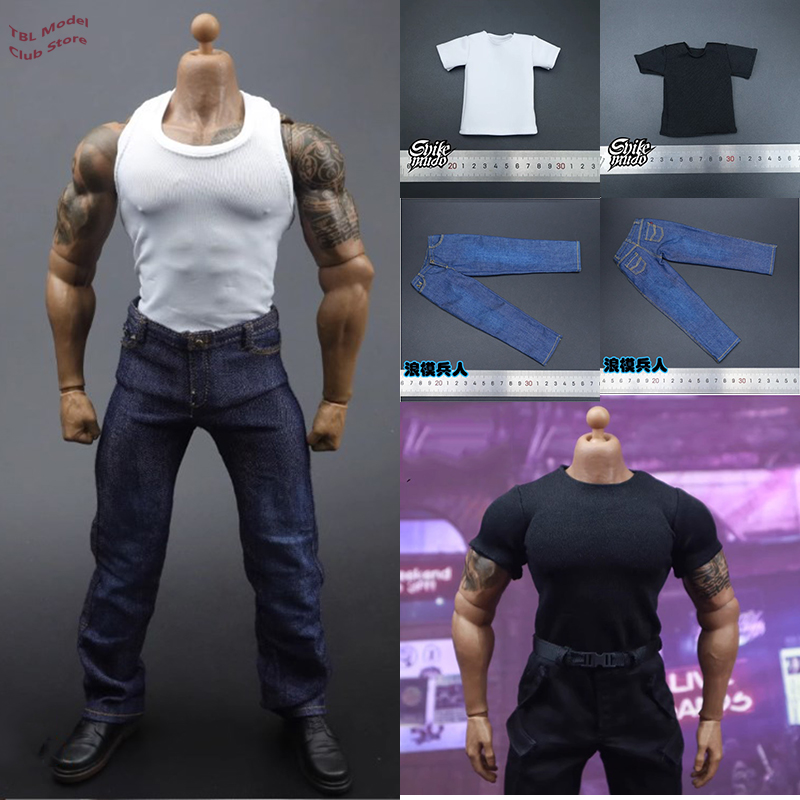 Men'S Accessories For Jeans - 1/6 adam güçlü asker mavi kot