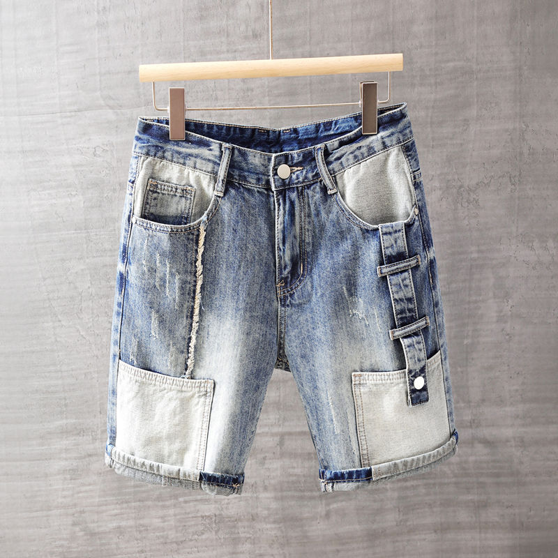 Men'S Accessories For Jeans - Erkek Kısa Kot Cepli Pantolon Yıkama