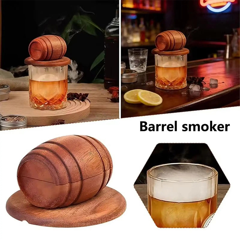 Men'S Accessories Tray - Ahşap Fıçı Viski Kokteyl Fümigatörü Viski