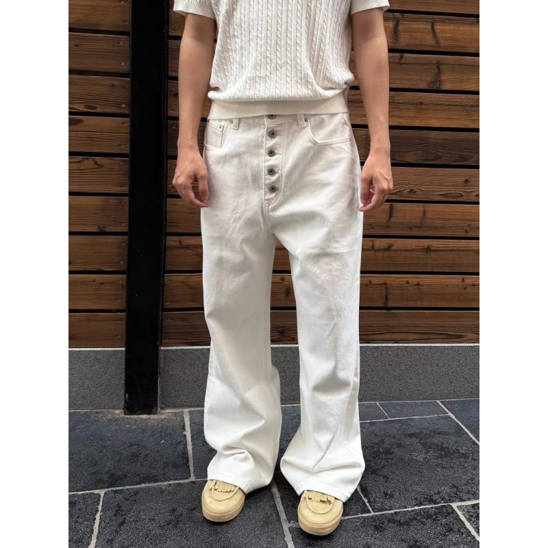 Erkek Beyaz Bol Paça Kot Panto - Men'S Accessories For Jeans incelemesi ve fiyatı