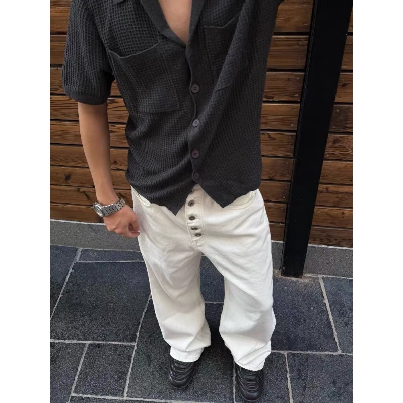 Erkek Beyaz Bol Paça Kot Panto - Men'S Accessories For Jeans incelemesi ve fiyatı